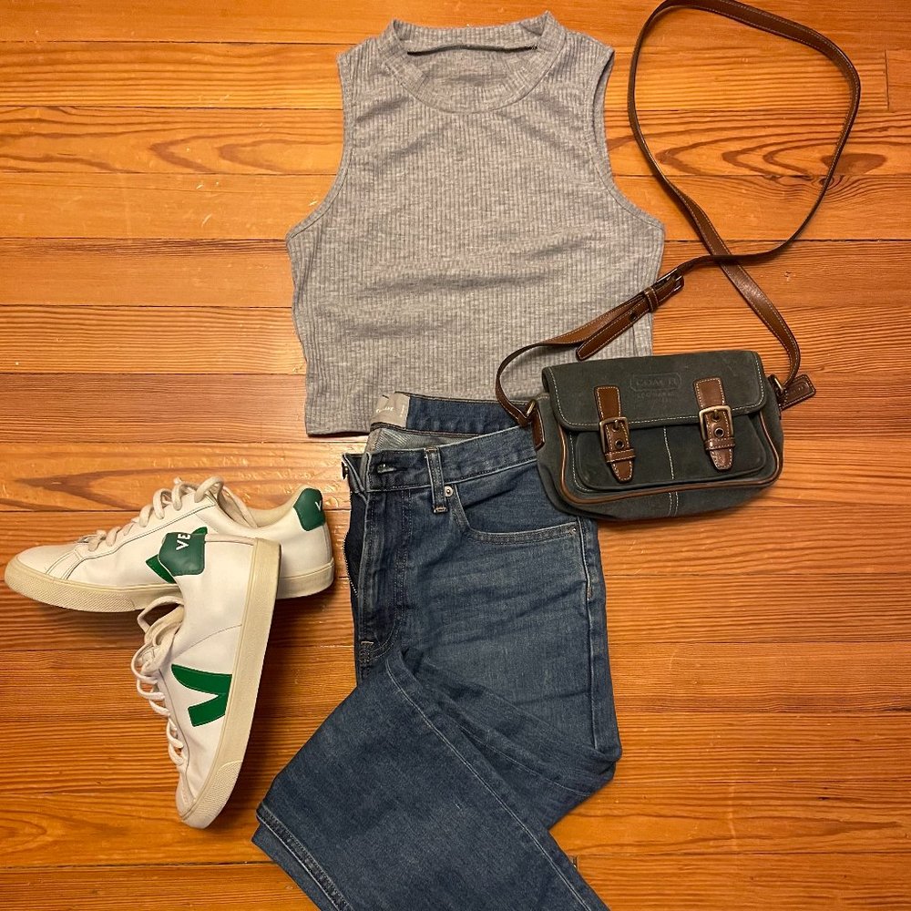 Everlane High Rise Straight Leg Jeans Medium Wash